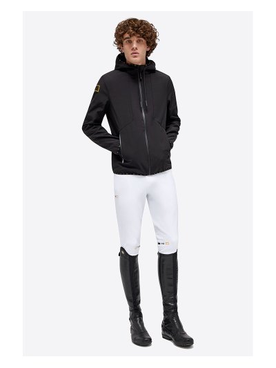 Softshell noir avec capuche et fermeture éclair pour homme - RG