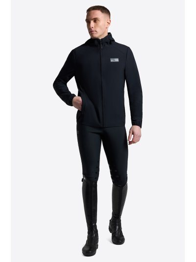 Chaqueta softshell azul marino con capucha y cremallera para hombre - RG