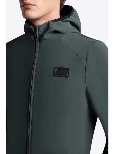 Chaqueta softshell con capucha verde oscuro (Deep Forest) para hombre - RG