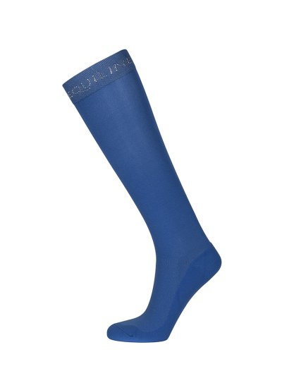 Chaussettes hautes bleu avec mini clous - Matilda - Equiline