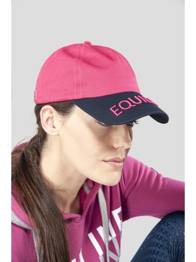 Casquette rose et bleu marine avec broderie - Chance - Equiline
