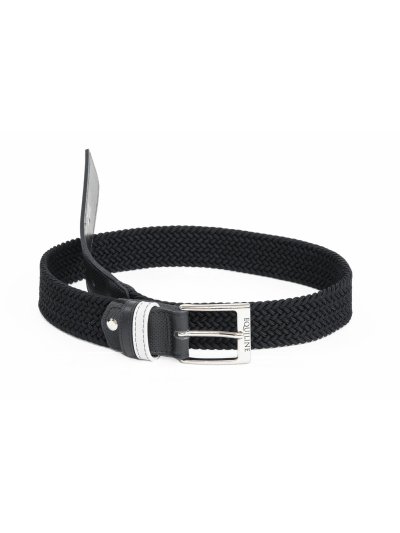 Ceinture tressée élastique en coton noir unisexe modèle Ebba - Equiline