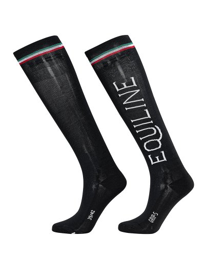 Chaussettes d'équitation en noir unisexe - Equiline