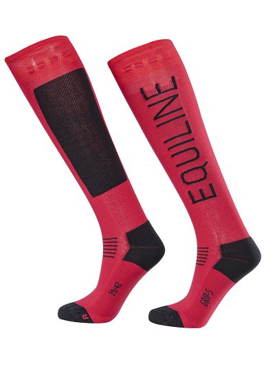 Chaussettes d'équitation en rouge unisexe - Rosso - Equiline
