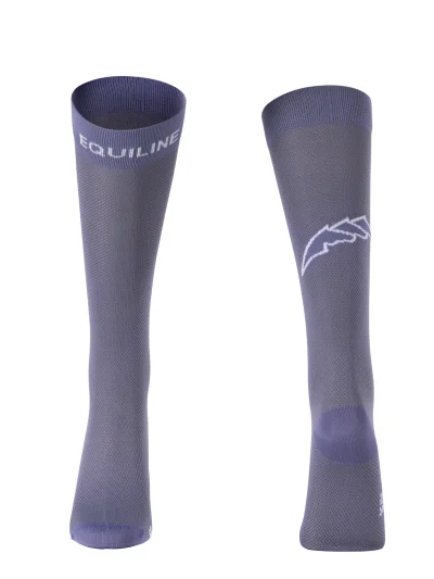 Calcetines altos de equitación morado para junior EQCUNEP - Equiline