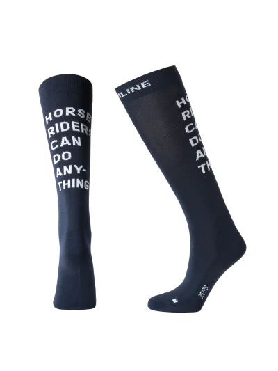 Calcetines de montar azul marino junior con letras jacquard en la parte trasera EQGOL - Equiline - imagen 2