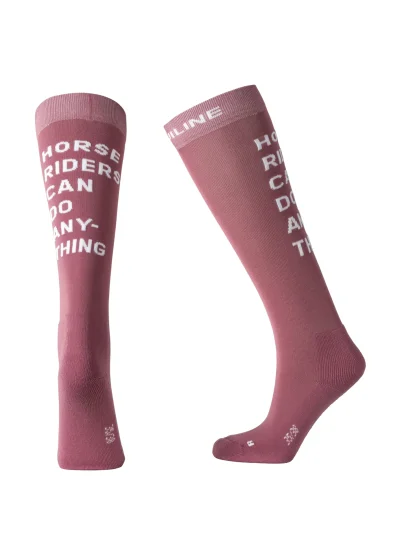 Calcetines de montar rosa (Daybreak) junior con letras jacquard en la parte trasera EQGOL - Equiline - imagen 2