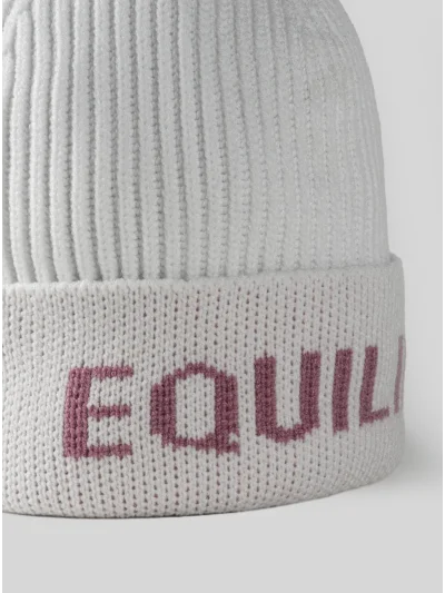 White junior pom-pom hat with jacquard logo EQCLAPO - Equiline - imagen 2