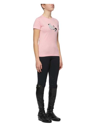 T-shirt à manches courtes rose pour fille - Cavalleria Toscana