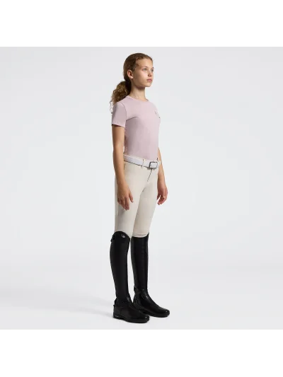 Camiseta de algodón rosa con bordado floral para mujer - Cavalleria Toscana - imagen 3