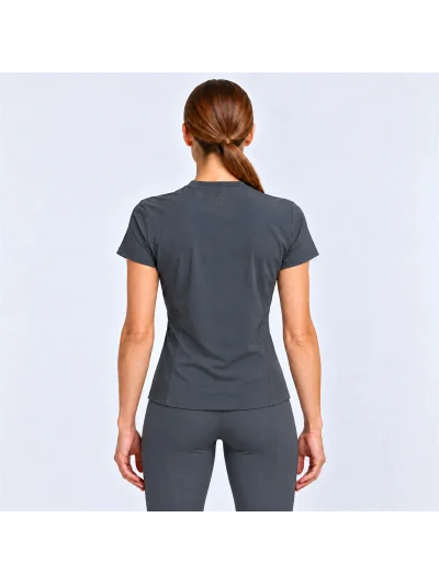 Camiseta de entrenamiento de manga corta gris oscuro para mujer - Cavalleria Toscana - imagen 4