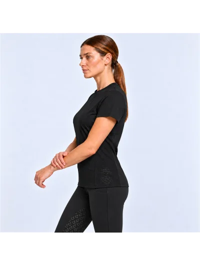 Camiseta de entrenamiento de manga corta negra para mujer - Cavalleria Toscana - imagen 2