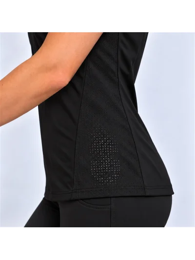 Camiseta de entrenamiento de manga corta negra para mujer - Cavalleria Toscana - imagen 3