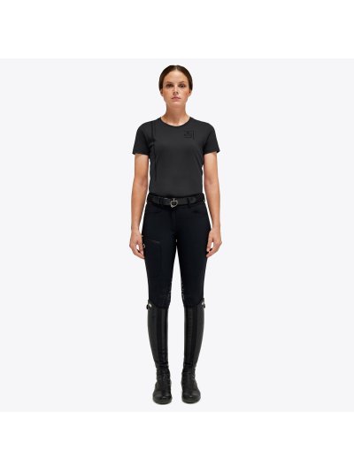 Camiseta de manga corta negra para mujer - Academy -  Cavalleria Toscana