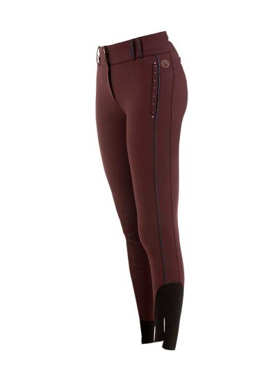 Pantalons d'équitation bordeaux (tawny port) (grip à fond intégral) pour femme - Anky
