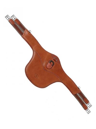 Sangle bavette de saut en cuir marron - A21 - Prestige