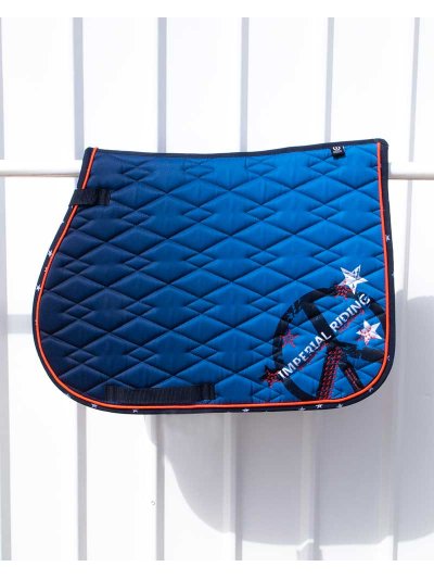Tapis de saut bleu et noir pour cheval (cob) modèle Etoile - Imperial Riding