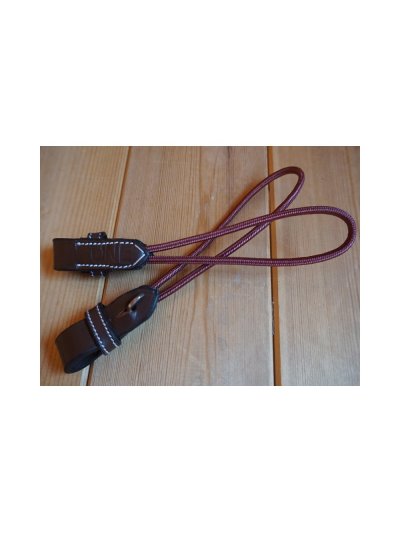 Paire de courroies bordeaux en nylon et cuir marron pour pont Pelham - Jump'in
