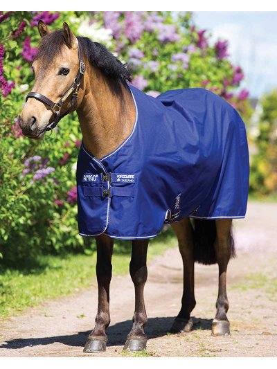 Couverture imperméable de extérieur (600D 200g) bleu foncé pour poney - Hero - Amigo