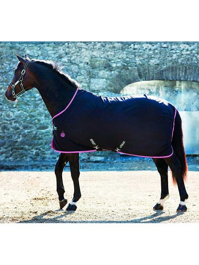 Couverture d'écurie noire et violet (0g) pour poney - Amigo