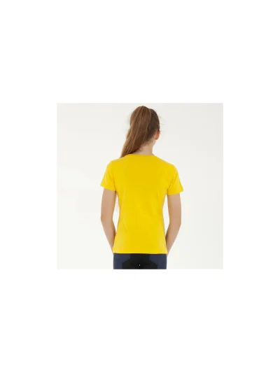 T-shirt à manches courtes jaune (sunny yellow) avec dessin et brillants pour fille - Anky - imagen 2