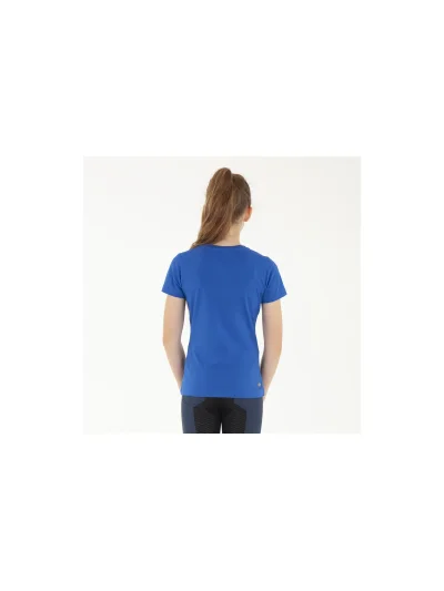 T-shirt à manches courtes bleu royal (royal blue) avec dessin et brillants pour fille - Anky - imagen 2