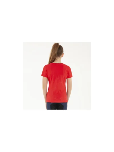 T-shirt à manches courtes rouge (flaming scarlet) avec dessin et brillants pour fille - Anky - imagen 2