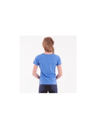Camiseta de manga corta azul con dibujo en negro y dorado para niña - Anky - imagen 2