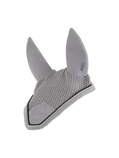Beige earmuffs (Necreous Clouds) decorated with rhinestones and anti-noise ears for horses - Anky