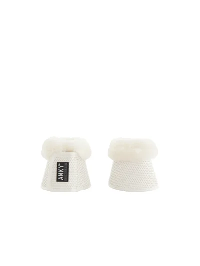 Pack de 2 campanas blancas (white) con borreguillo blanco para caballo y pony - Anky