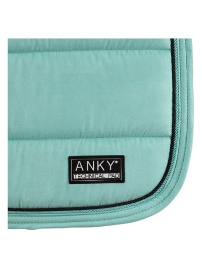 Green (Green Sea) dressage saddle pad with anti-slip at the withers, decorative cord edges and reinforced girth strap area for horse - Anky - imagen 2
