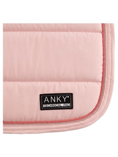 Pale pink dressage saddle pad (Pale Rosette) with non-slip withers, decorative cord and girth-area reinforcement for horse - Anky - imagen 2