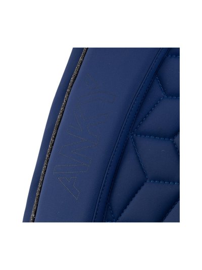 Dressage Saddle Pad Cobalt Blue (Twilight Blue) with Subtle Silver Shimmer Piping for Horse - Anky - imagen 3