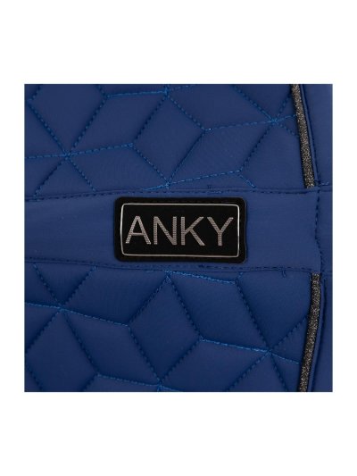 Dressage Saddle Pad Cobalt Blue (Twilight Blue) with Subtle Silver Shimmer Piping for Horse - Anky - imagen 4