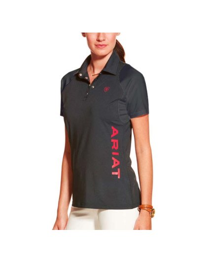Polo bleu marine et rouge pour entrenar pour femme modèle Team Cambria - Ariat