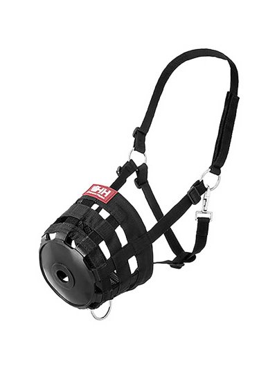 Muselière en nylon noir pour cheval - Hispano Hípica