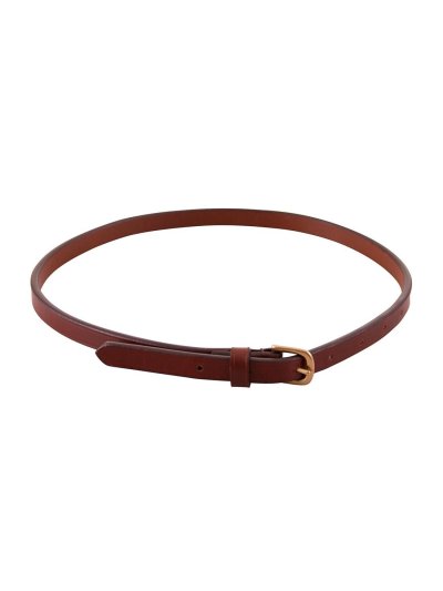 Muserolle bouche-fermée en cuir marron avec boucle dorée pour cheval et poney - BR