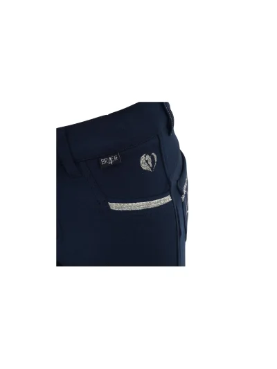 Pantalones azul marino de montar a caballo con grip de silicona en la culera para niña Heleen - BR - imagen 3