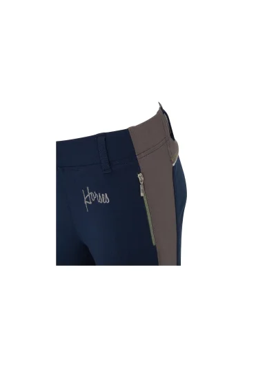 Pantalones de montar a caballo azul marino y gris con grip de silicona en la culera junior unisex Hajo - BR - imagen 3