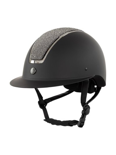 Casco para montar a caballo negro mate y brillantes - Omega Glamourous - BR