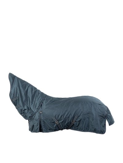 Couverture imperméable d'hiver bleu marine (1200D, 300g) avec couvre-cou pour cheval - BR