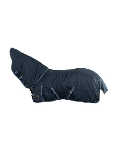 Couverture imperméable d'hiver bleu marine avec couvre-cou pour cheval - BR