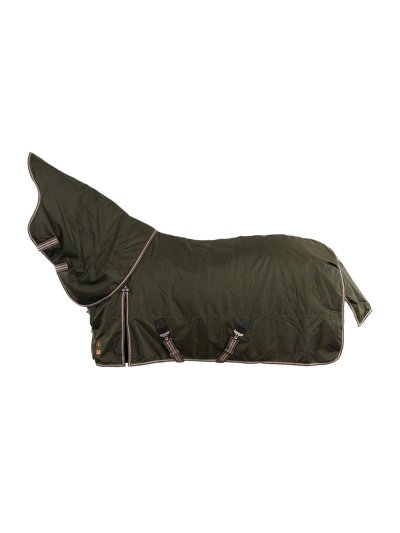 Manta de invierno color verde con cuello para caballo - BR