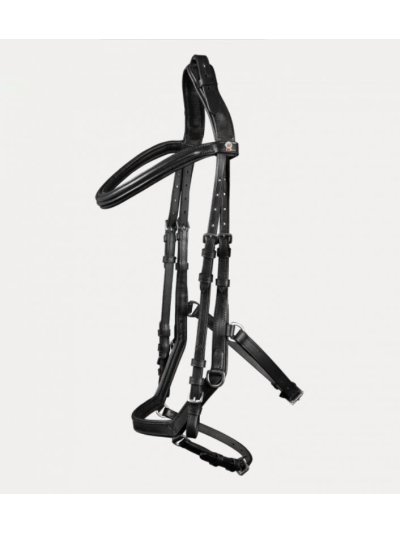 Black leather bridles with anatomical noseband for horses - Waldhausen
