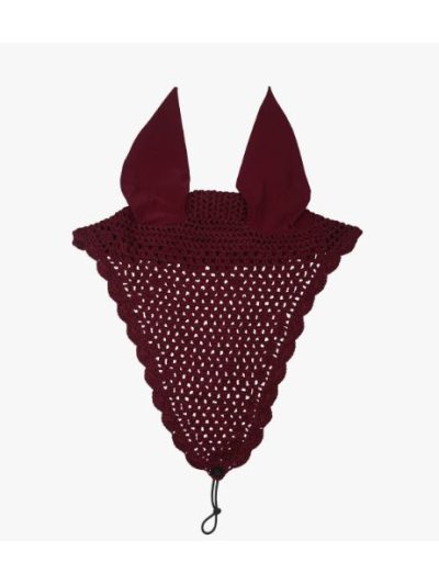 Burgundy Lungo earmuffs with elastic ears for horses - QHP