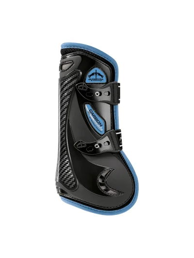 Guêtres antérieures de saut noir et bleu clair Carbon Gel Vento - Veredus