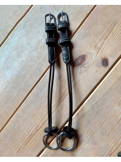 Paire de montants pour élévateur en cuir et nylon noir pour cheval et poney - Colección ONE - JUMP IN