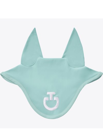 Orejeras verde claro con el logo en blanco con orejas finas elásticas para caballo y pony - Cavalleria Toscana