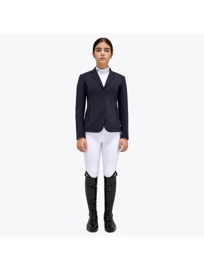 Americana de concurso azul marino con la espalda de tejido elástico para niña - Cavalleria Toscana