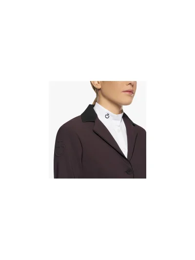 Americana de concurso gris con cuello alcántara burdeos para niña GP - Cavalleria Toscana - imagen 4